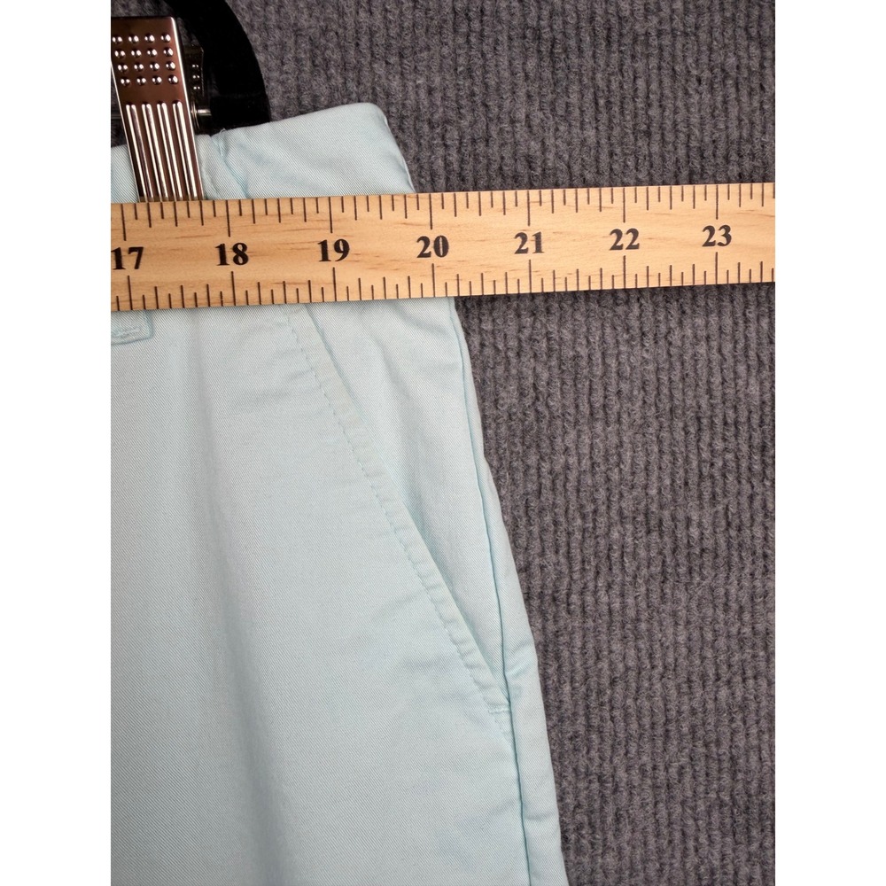 Light Blue Cropped Chino Pants Mid Rise Capri Trousers with Pockets - Picture 3 of 10
